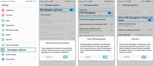 HUAWEI Android 7 USB debugging