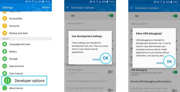 Samsung USB debugging Android 5.x