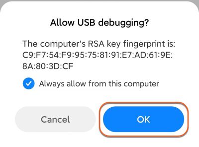 Allow USB Debugging