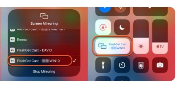 cast iPhone screen to PC via flashget cast