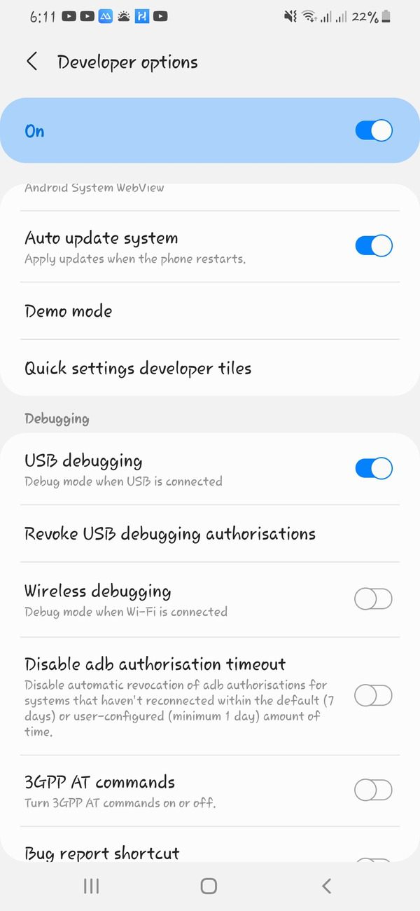 android usb debugging