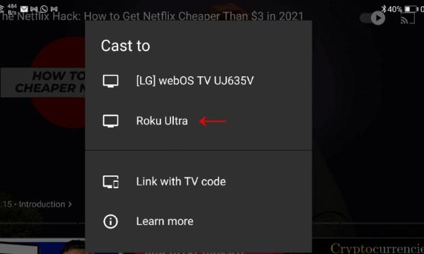 cast to your Roku TV