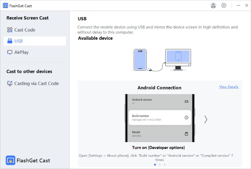 flashget cast usb mode