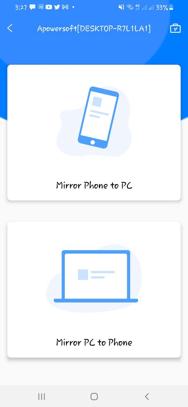 Mirror phone to PC