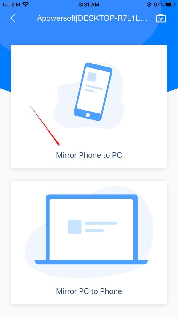 Mirror Phone to PC