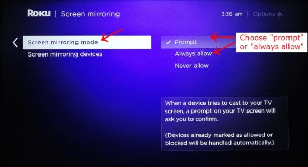 screen mirroring mode