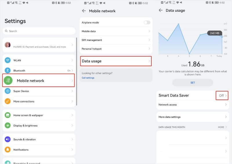 Data usage Settings