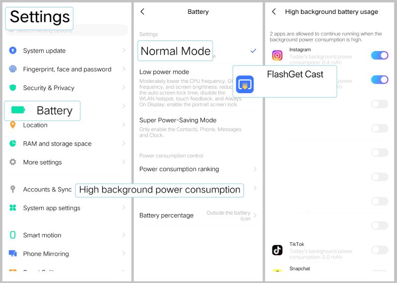 High background power consumption