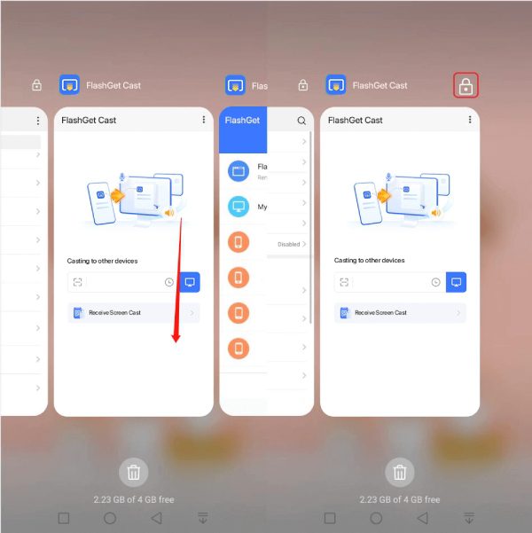 lock FlashGet cast in Recent Apps