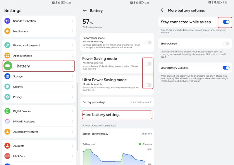 Battery Settings