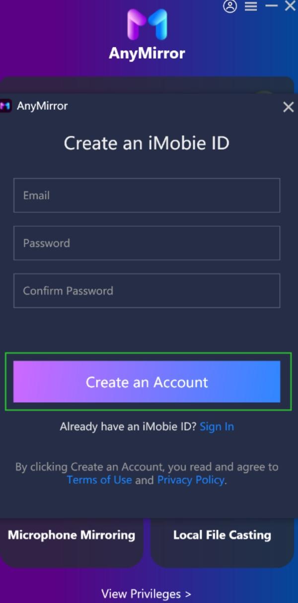 Create your iMobie ID