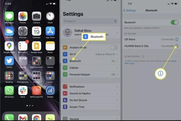 iphone settings Bluetooth