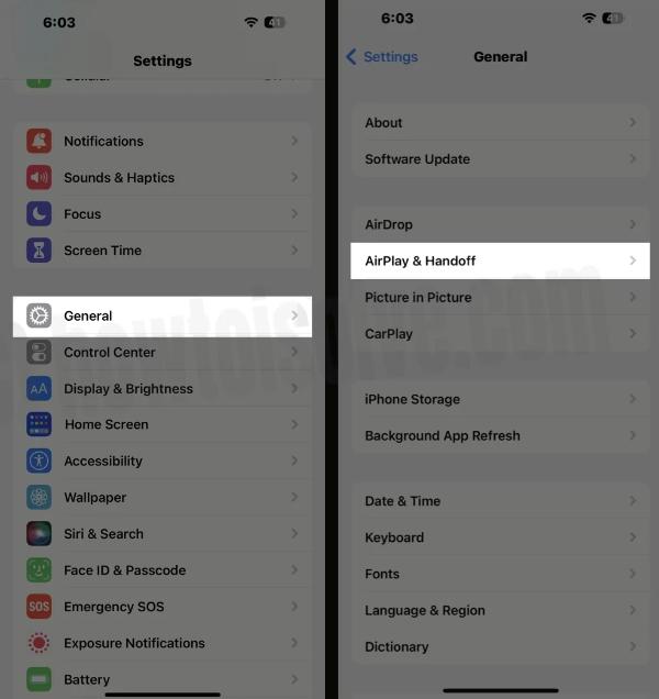  iPhone Airplay settings
