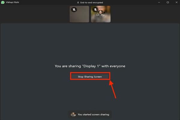 stop screen sharing