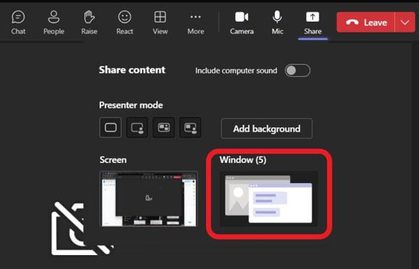 choose the window