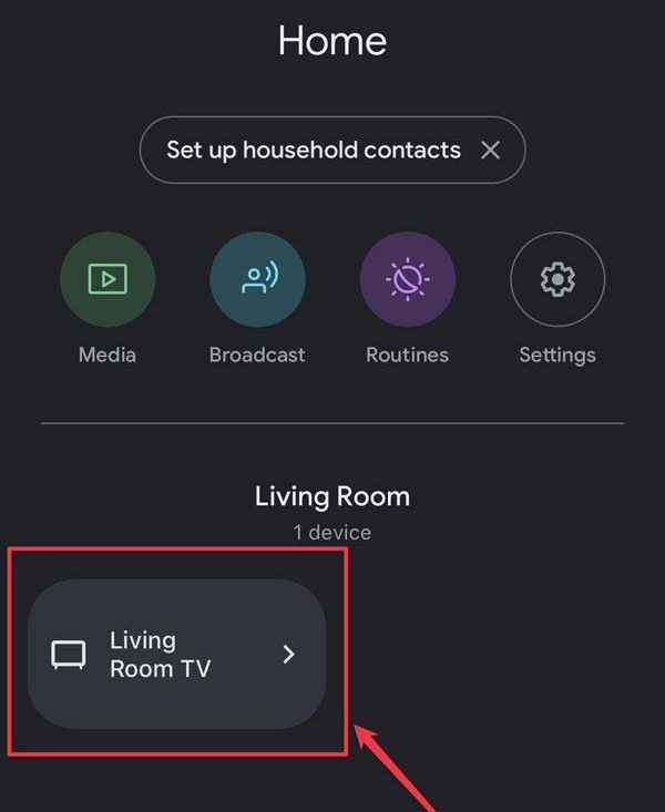 select chromecast device