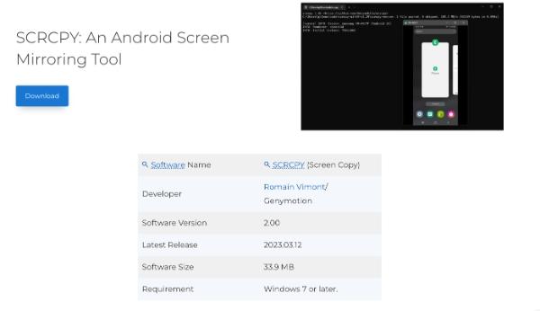 scrcpy screen cast