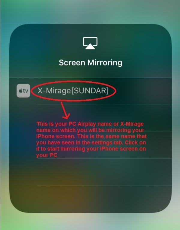 X mirage screen mirror